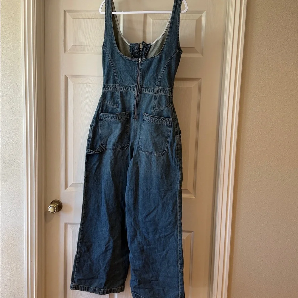 We The Free Blue Denim Overalls Sz L.  SEE PICTURES. Box33 - Picture 5 of 6